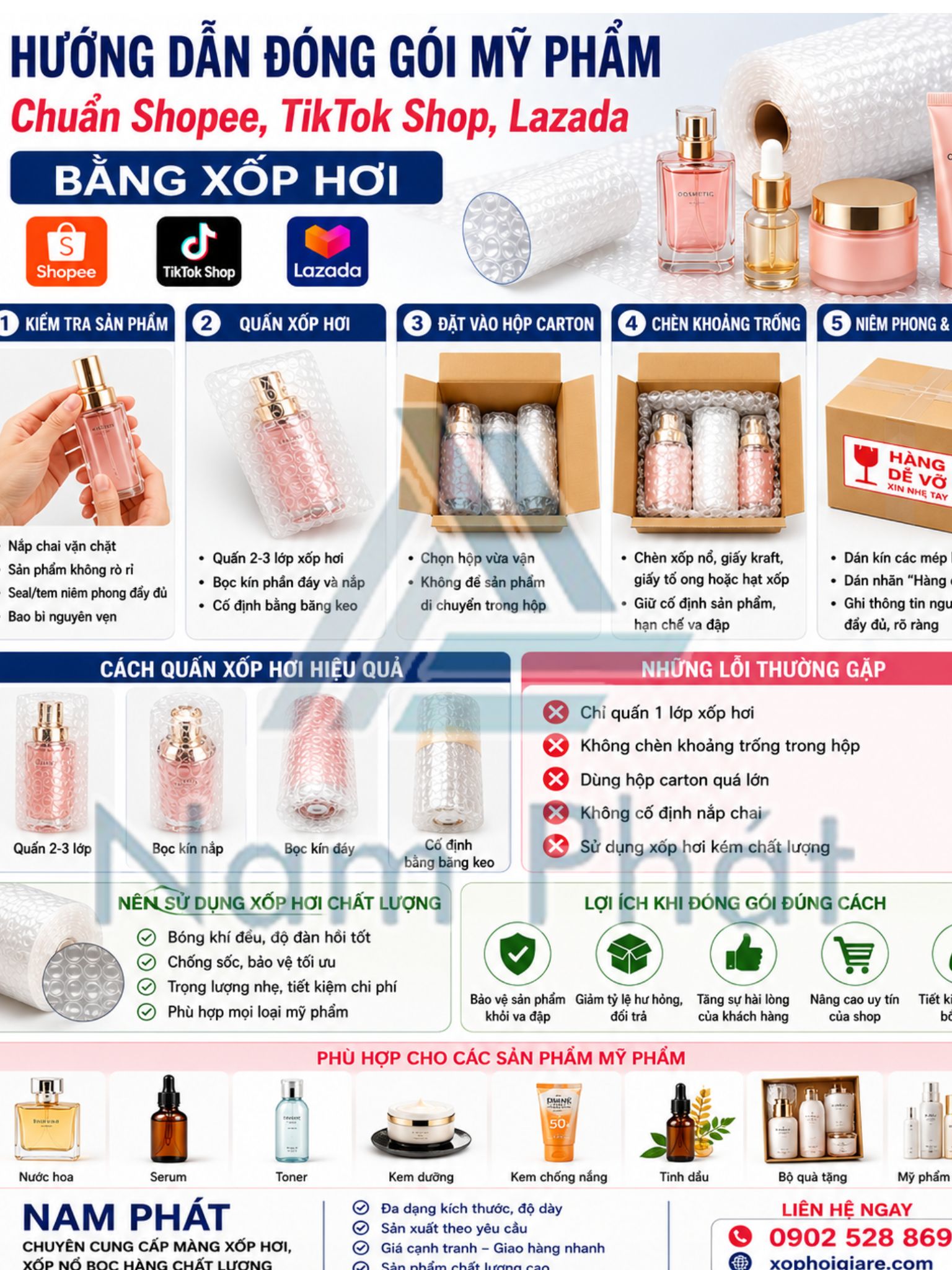 xop no gói mỹ phẩm